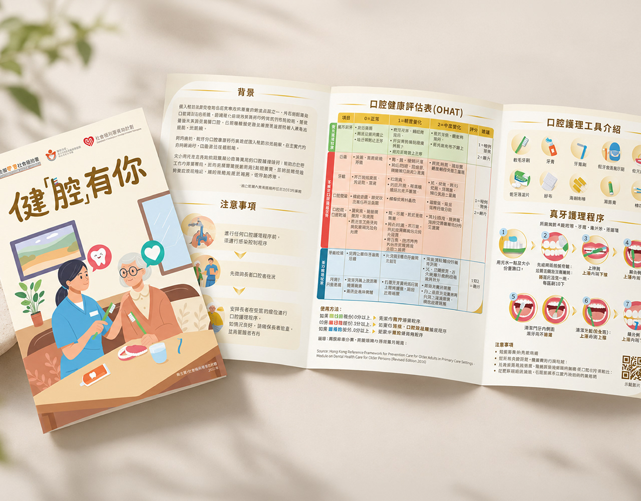 Illustrated healthcare user guide for oral care education